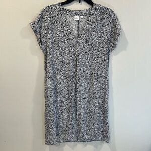 Gap V-neck Navy Dot Capsleeve Dress Size Has Pockets XS EUC